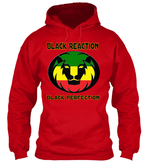 Black Reactrion classic Red hoodie pull over Lion logo